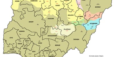 ਨਕਸ਼ਾ ਨਾਈਜੀਰੀਆ ਦੇ ਦਿਖਾ 36 ਰਾਜ ਅਤੇ ਆਪਣੇ capitals