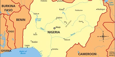 ਨਕਸ਼ਾ ਨਾਈਜੀਰੀਆ ਦੇ ਦਿਖਾ ਨਦੀ ਨਾਈਜਰ ਅਤੇ benue