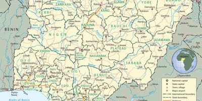 ਨਕਸ਼ਾ ਨਾਈਜੀਰੀਆ ਦੇ ਦਿਖਾ ਰਾਜ ਅਤੇ capitals