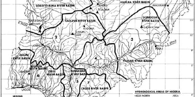 ਨਕਸ਼ਾ ਦੇ hydrological ਨਾਈਜੀਰੀਆ